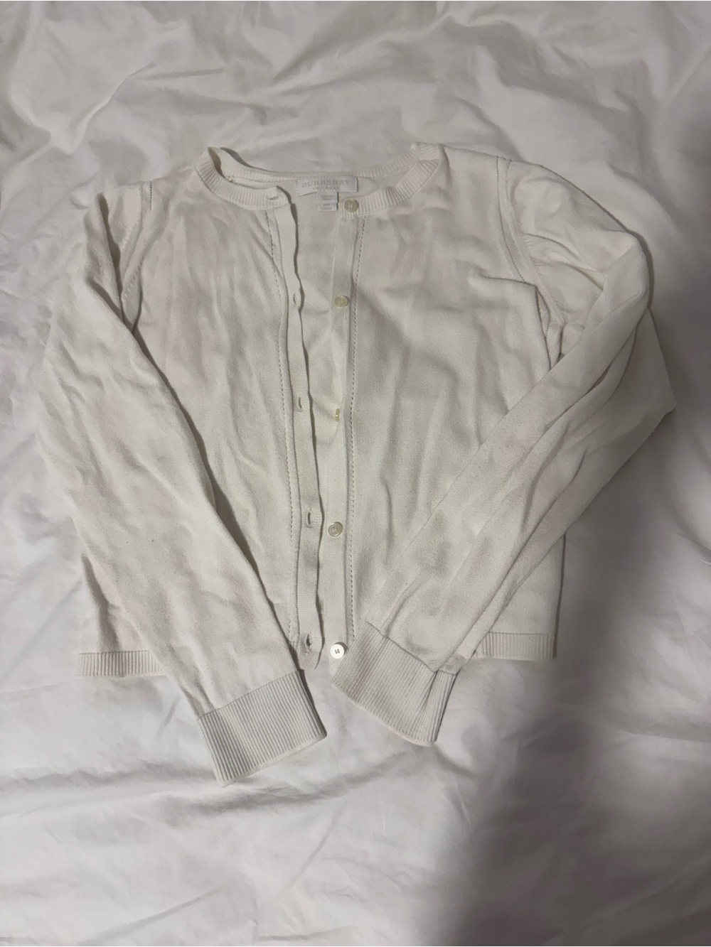 Burberry Cream Button-Front Cardigan